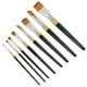 thumbnail image 1 of Juego de 8 pinceles de pintura con mango ergonómico, cerdas suaves, resistentes al agua, de color negro y dorado, para la escuela de arte y el hogar, 1 of 11