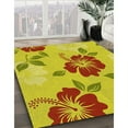 thumbnail image 2 of Ahgly Company Indoor Round Patterned Canary Yellow Area Rugs, 6' Round, 2 of 6