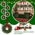 thumbnail image 2 of 6 Pcs Christmas Wreath for Windows Xmas Decorations Cabinet Wreaths with Artificial Hanging Garlands for Fireplaces Window Home with Red Bow 10 in, 2 of 7
