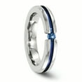thumbnail image 6 of Edward Mirell Titanium Sapphire & Blue Anodized Grooved 4mm Band, 6 of 7