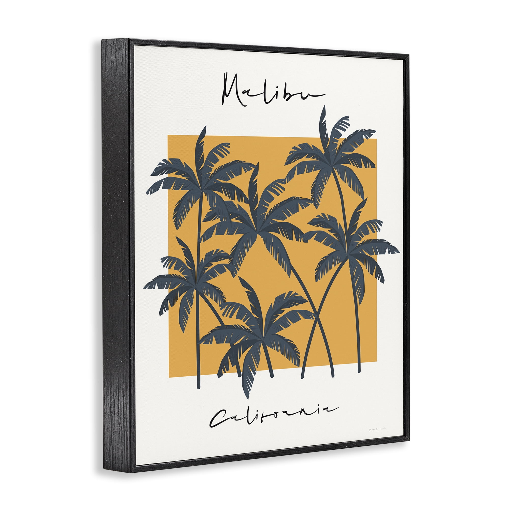 Stupell Industries Malibu Retro Vibe Black Framed Giclee Art, design by Omar Escalante