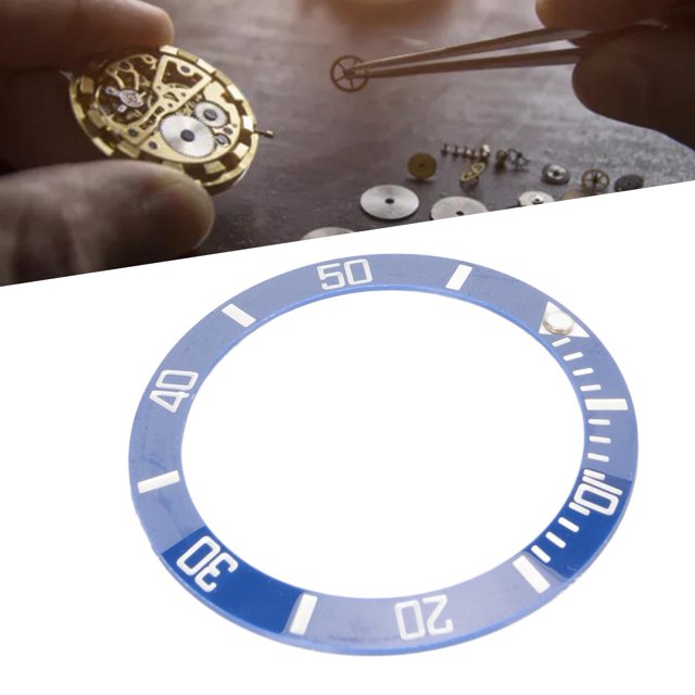 Ceramic Bezel Insert , Prevent Scratches 40mm Diameter Watch Bezels Insert High Hardness Clear Scale Luminous For Perfect Fitment White Character Black Back,Gold Character Black