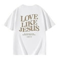 thumbnail image 4 of Lumtrix Girls' Letter Graphic Tees Short Sleeve Crewneck Oversized T Shirts Summer Clothes for Girls 2-14 Y White 100, 4 of 7