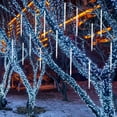 thumbnail image 3 of Meteor Shower Lights, 12 Inch Outdoor Icicle Christmas Lights, 8 Tubes 288 LED Iciclelights Snow Falling Lights, Connectable Raindrop Lights, Xmas Wedding Party Tree Holiday Decor, White, 3 of 15