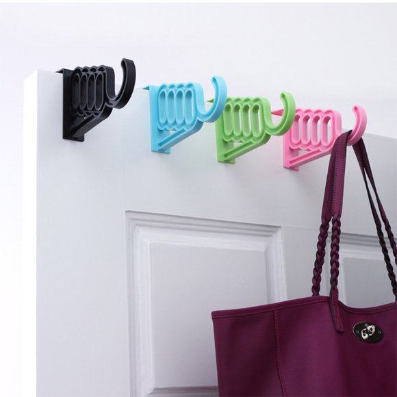 FUTUREORYY Organizador De Gancho Para Puerta Negro De Plástico Premium Ideal Para Colgar Prendas Y Accesorios