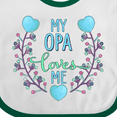 thumbnail image 4 of Inktastic My Opa Loves Me with Flowers and Hearts Boys or Girls Baby Bib, 4 of 4