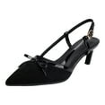 thumbnail image 4 of Bow Kitten Heels Dress Shoes for Women Ladies Bridal Wedding Pointed Toe Bowknot Banquet Dressy Pumps Slingback Sandals, 4 of 7