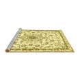 thumbnail image 2 of Ahgly Company Machine Washable Indoor Round Medallion Yellow Traditional Area Rugs, 3' Round, 2 of 4