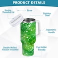 thumbnail image 4 of 40 oz Insulated Stainless Steel Tumbler Double Wall Stainless Steel Tumbler with 2-Way Drinking Green Ink Splatter Pattern, 4 of 9