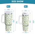 thumbnail image 3 of 40 oz Tumbler With Handle Stainless Steel Insulated Tumbler With Lid for Car Cup Holder Small Green Rose Pattern, 3 of 9