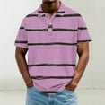 thumbnail image 2 of fatyb Men's Striped Shirts Casual Short Sleeve Golf Shirts for Men Summer Lightweight Collared T Shirts, 2 of 5
