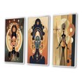 thumbnail image 3 of Designart "Retro Graphic Representation of an African Goddess" African American Woman Framed Wall Art Set Of 3 - Yellow Woman African American Frame Canvas Set For Living Room Decor, 3 of 6