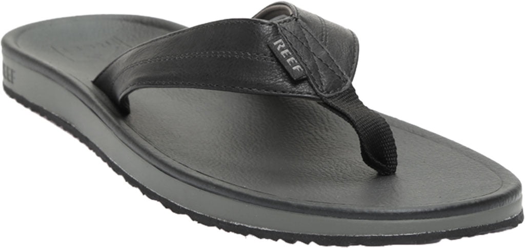 Men s Reef Journeyer Flip Flop Black Grey Vegan Leather 11 M