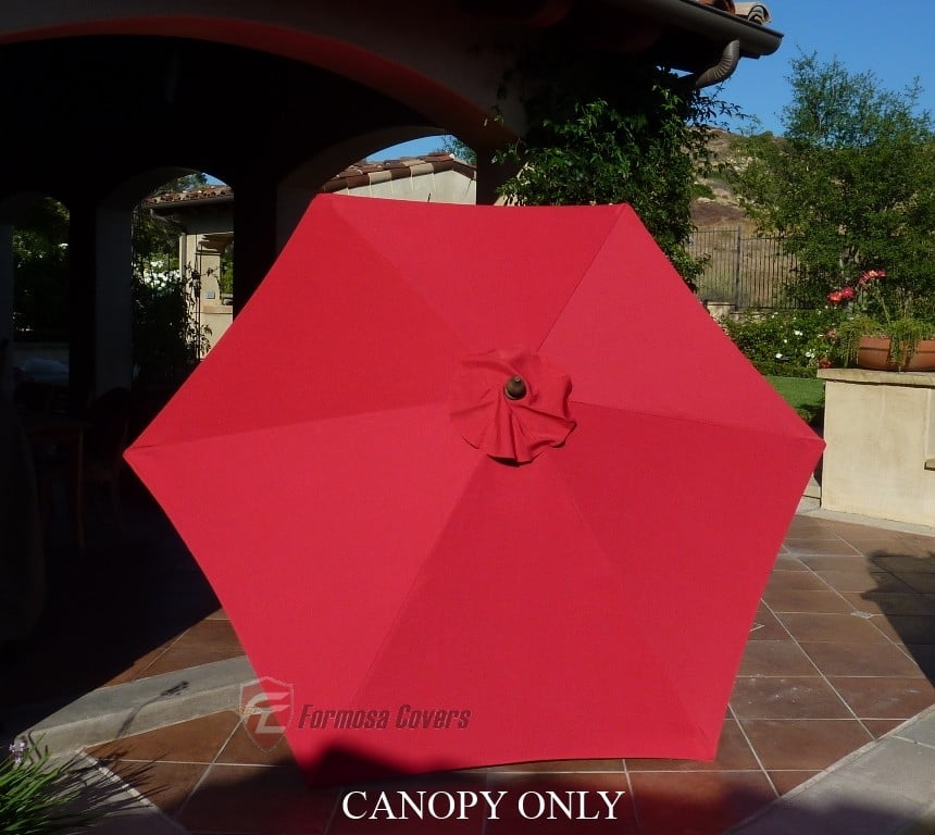 Canopy Only 9ft Replacement Market Umbrella Canopy 6 Ribs in Red 