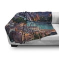 thumbnail image 3 of European Soft Flannel Fleece Blanket, Verona Italy During Summer Sunset Blue Hour Adige River Medieval Historcal, Cozy Plush for Indoor and Outdoor Use, 50" x 60", Aqua Coral Green, by Ambesonne, 3 of 6