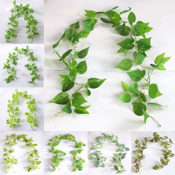 Shenmeida Fake Vines for Hanging Decor Artificial Greenery Garland Fake Leaf Vines Hanging Plants Greenery Wall Backdrop for Home Bedroom Wedding Decoration Jungle Theme Party Supplies
