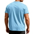 thumbnail image 3 of Bnwani Shirts For Men Solid Color Tee Breathable Poket Shirts Light Blue M, 3 of 4