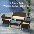 thumbnail image 5 of Hearth & Harbor Outdoor Furniture Set, 4 Piece Wicker Patio Chairs Set, Brown with Beige Cushions, 5 of 7