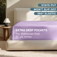 thumbnail image 4 of (2 pack) Bare Home Fitted Sheet - 22" Extra Deep Pocket - Premium 1800 Collection - Twin-XL, Lavender, 4 of 7
