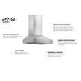 thumbnail image 4 of ZLINE 36 in. Professional Wall Mount Range Hood in Stainless Steel (697-36), 4 of 5