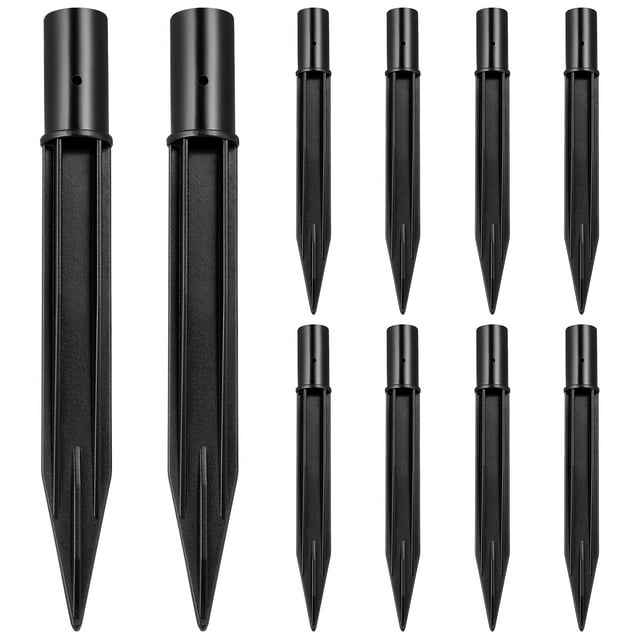 BRIGHTFUFU 10 PCS Solar Lights Repikes Spikes Outdoor Ground Pole Polte para luces de jardín Lámparas de patio de jardinería