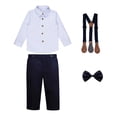 thumbnail image 5 of Purcolt 4 Piece Sets for Boys Semi Formal Outfit Dressy Casual Long Sleeve Dress Shirt Suspender Pants Bow Tie for Party Wedding, 1-15 Years, 5 of 8