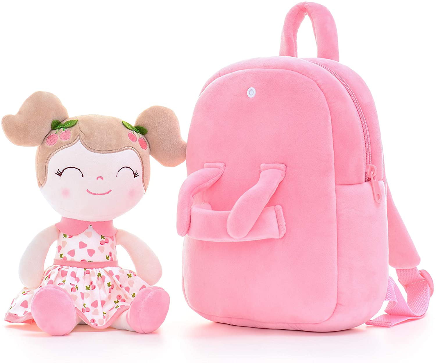 nine-tailed fox Bunny Backpack for Girls,Cute Backpack Little Girl  Kindergarten Preschool Elementary School Bookbag Set (Only Backpack Pink)