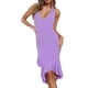thumbnail image 5 of Vestido ajustado para mujer Vestido de cola de pez con cuello en V profundo Ropa de fiesta de color sólido FLhrweasw Nuevo, 5 of 9