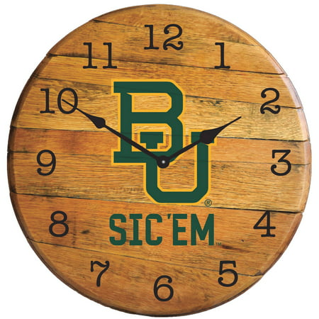 Baylor Bears 22'' Team Oak Barrel Clock