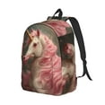 thumbnail image 6 of Easygd Haired White Horse Canvas Backpack: Stylish, Lightweight, and Versatile with Large Capacity and Adjustable Straps –, 6 of 7