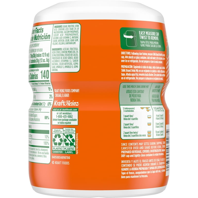 Tang Orange Flavor Drink Powder, Vitamin C & Calcium, Mix Tang Orange Flavor Drink Powder, Vitamin C & Calcium, Mix