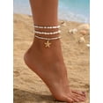 thumbnail image 4 of NICKSUN Gold Ankle Bracelets for Women Waterproof Starfish Shell Charm Anklets Trendy Summer Beach Jewelry, 4 of 7