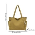 thumbnail image 4 of Personalized Birth Flower Corduroy Tote Bag for Women, 4 Color Options Custom Name Large Size Shoulder Bag with Zipper, HandBags with Pockets for Work Travel Shopping, 4 of 8
