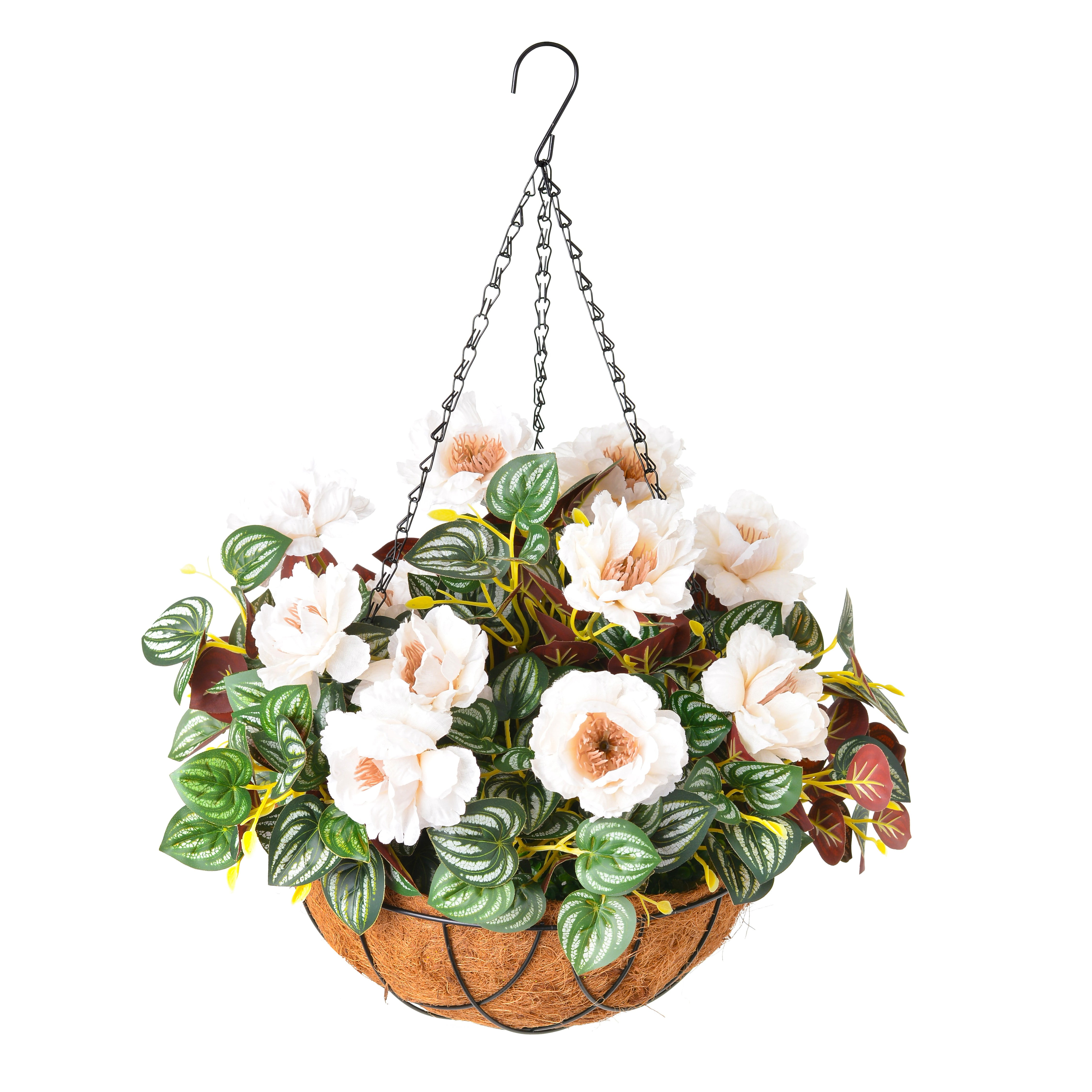 INXUGAO Ivory Artificial Silk Gardenia Flowers in 12 inch Coco Lining