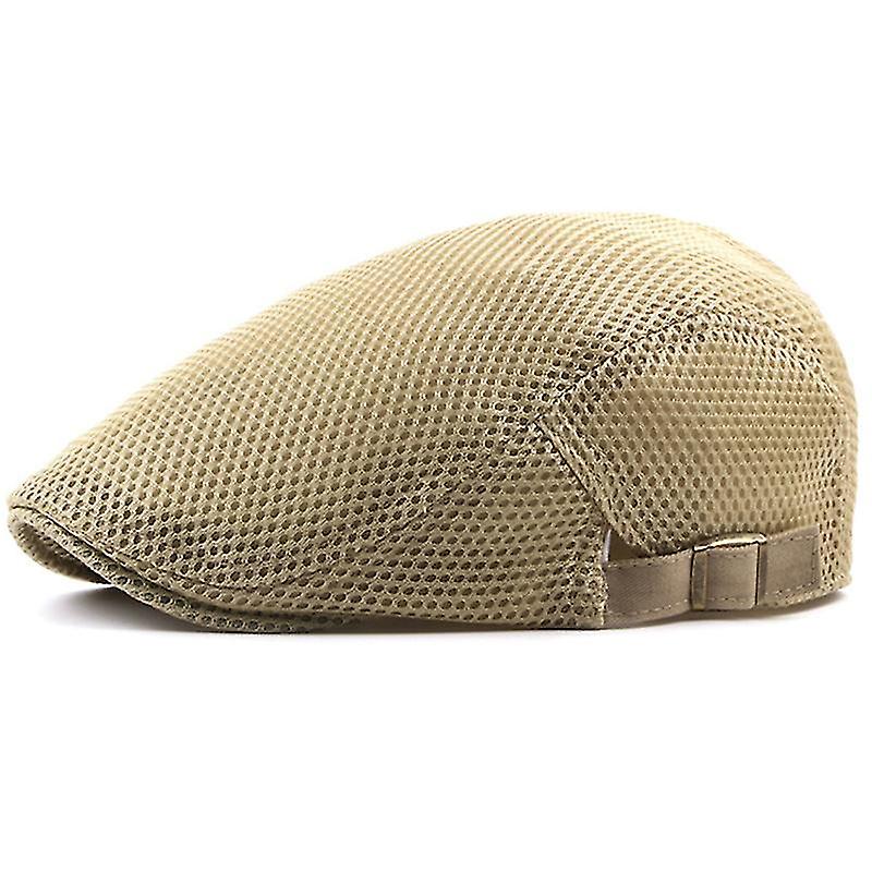 Herren Sommerhut Aus Netzstoff – Atmungsaktiv, Verstellbar (56–60 Cm), Flach, Ivy/Gatsby-Style
