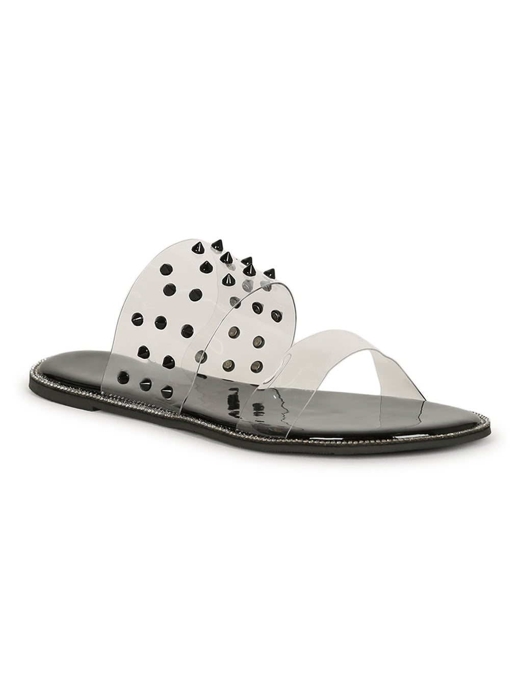 flat sandals with clear straps