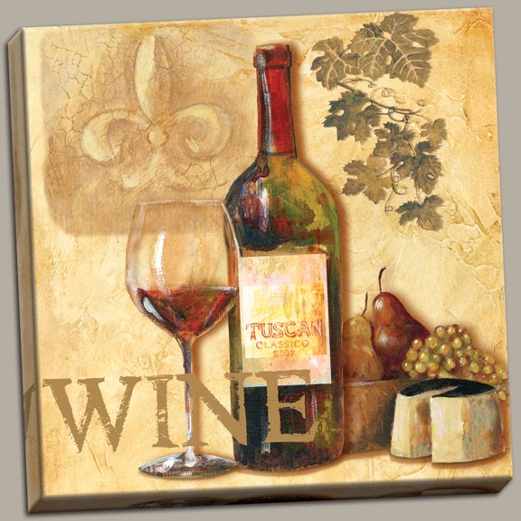 Tasting Notes II Wine Sign Old Fashioned Italian France French Retro Italy Home Canvas 12x12