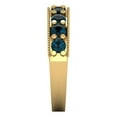 thumbnail image 4 of 0.81 ctw Wedding Band for Women - 18K Yellow Gold Natural London Blue Topaz Stackable Eternity Ring, 4 of 6