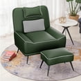 thumbnail image 6 of Andeworld Modern Accent Armchair with Pillow and Ottoman, Green, 6 of 6