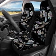thumbnail image 2 of Yuyamidu 14 Pack Dragonfly Car Seat Cover Set Flower Steering Wheel Cover Seat Belt Covers Center Console Cover Headrest Covers KeychainCoasters Auto Accessories, 2 of 7