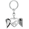thumbnail image 1 of White Canvas Shoes Hand Painted Pattern Heart Angel Wing Key Chain Holder, 1 of 3