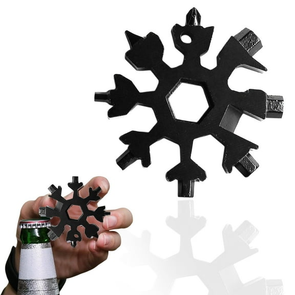 18-in-1 Stainless Steel Multi-Function Bottle Opener, Black, Wine Beer Can Opener, Corkscrew, Cap Lifter, Compact Kitchen & Bar Tool for Home and Travel