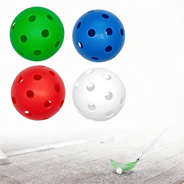 4x pelotas de Floorball shamjiam pelotas de competición huecas Azul Verde Rojo