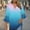 Blue#1, variant on Women' Versatile Stylish Tops Solid Color Roll-Tab 3/4 Sleeves Flare Sleeve V-Neck T-Shirt Pullover Breathable Fabric Blouse(Sky Blue,XL)