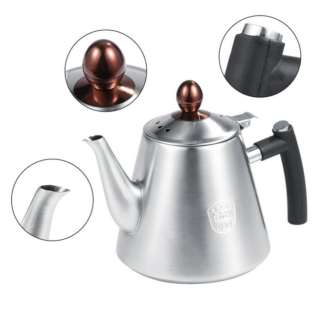 Stove Top Whistling Tea Kettle, 1.2L Kitchen Grade Stainless Steel Stove Top Teapot Tea Coffee Pot Kettle with Heat Proof Handle Polished