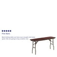 thumbnail image 5 of Emma + Oliver 5-Foot Mahogany Melamine Laminate Folding Training/Seminar Table - Event Table, 5 of 12