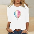 thumbnail image 2 of PuLe Long Sleeve Shirts for Women 3/4 Sleeve Shirts for Women 2024 Womens Floral Print V Neck 3/4 Sleeve Shirts Business Casual Tunic Tops Loose Work Blouses, 2 of 4