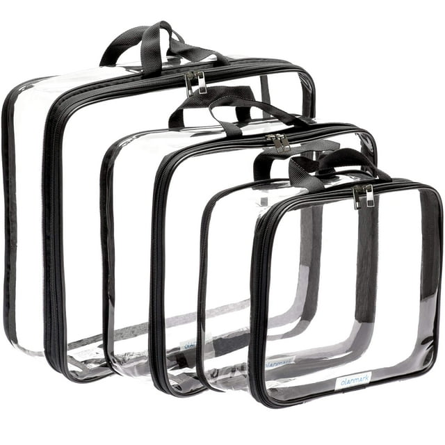 Juego de 3 cubos de compresión Olanmark Clear, color negro