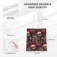 thumbnail image 4 of DouZhe Reusable Grocery Bags, Vintage Red Skull Flowers Lightweight Polyester Canvas Cloth Tote Bag for Travle Gym Shopping School, 15" x 16", 4 of 7