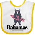 thumbnail image 3 of Inktastic Bahamas Surfing Bear Girls Baby Bib, 3 of 4